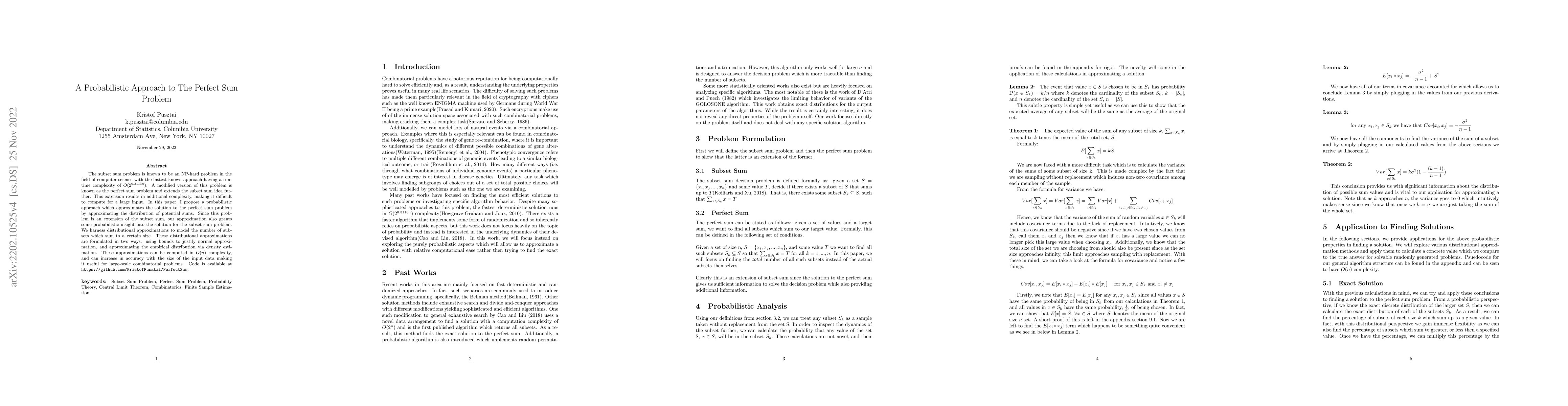 Thumbnail for A Probabilistic Approach to The Perfect Sum Problem