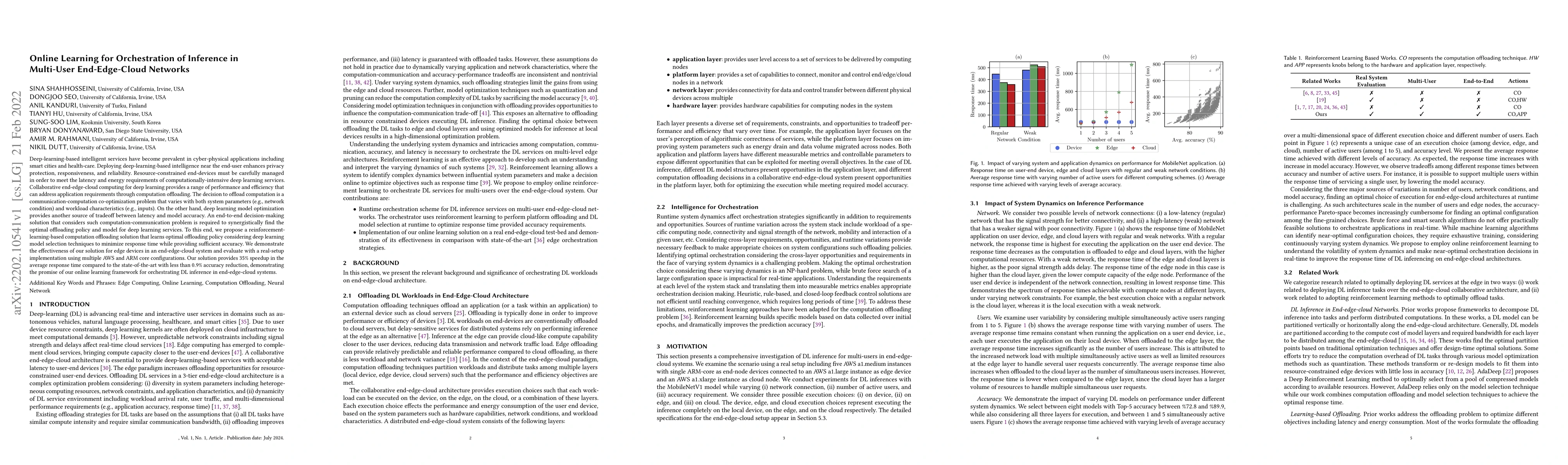 Thumbnail for Online Learning for Orchestration of Inference in Multi-User
  End-Edge-Cloud Networks