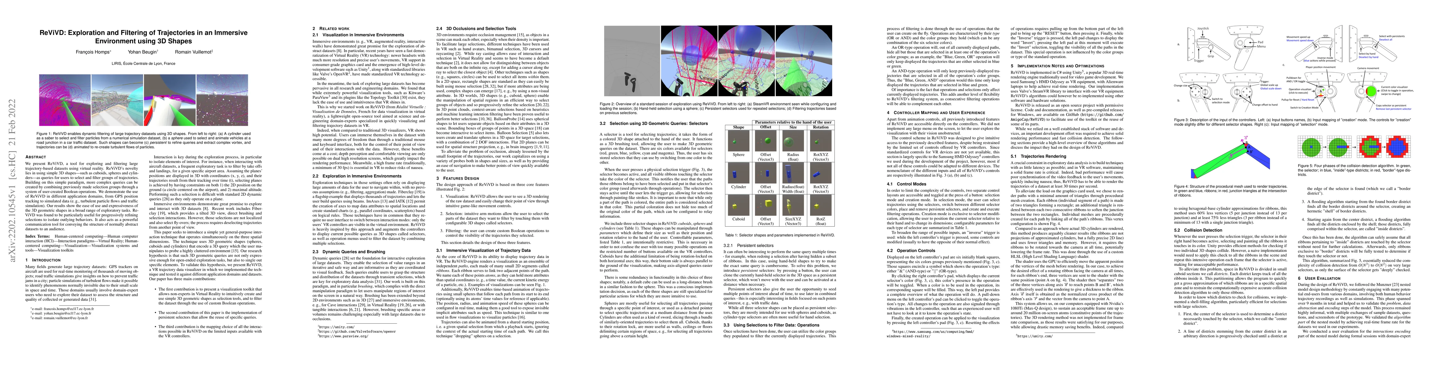 Thumbnail for ReViVD: Exploration and Filtering of Trajectories in an Immersive
  Environment using 3D Shapes