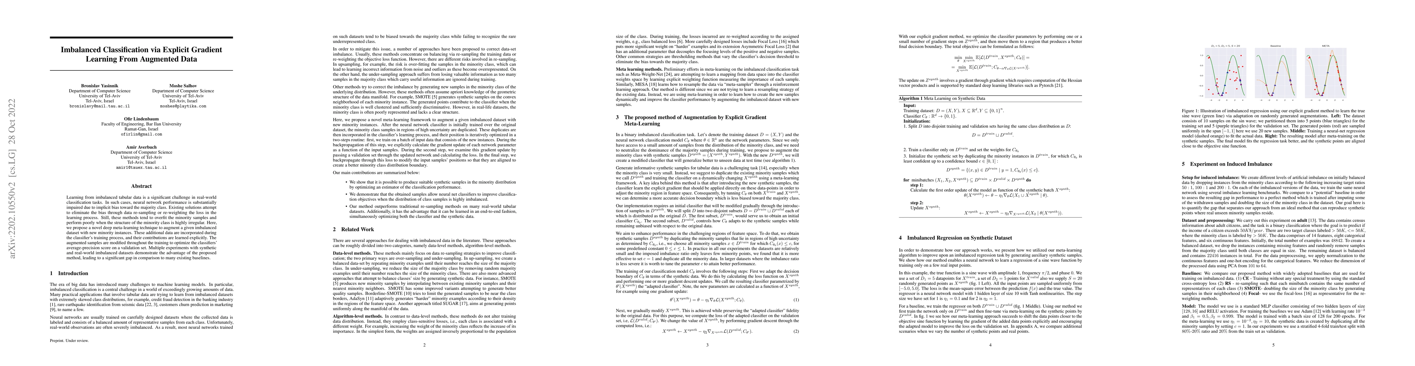 Thumbnail for Imbalanced Classification via Explicit Gradient Learning From Augmented
  Data