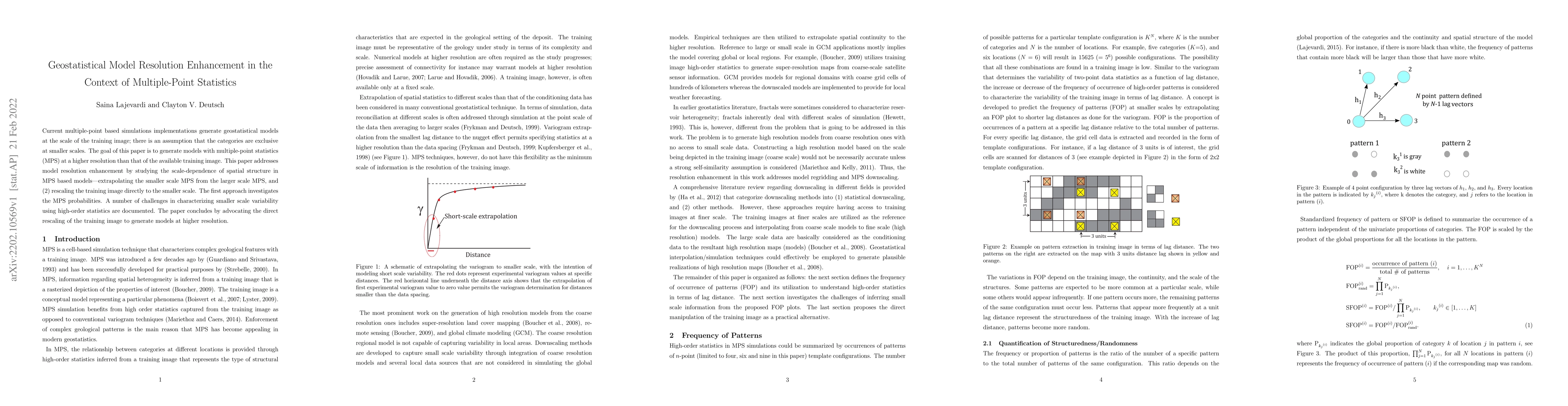 Thumbnail for Geostatistical Model Resolution Enhancement in the Context of
  Multiple-Point Statistics
