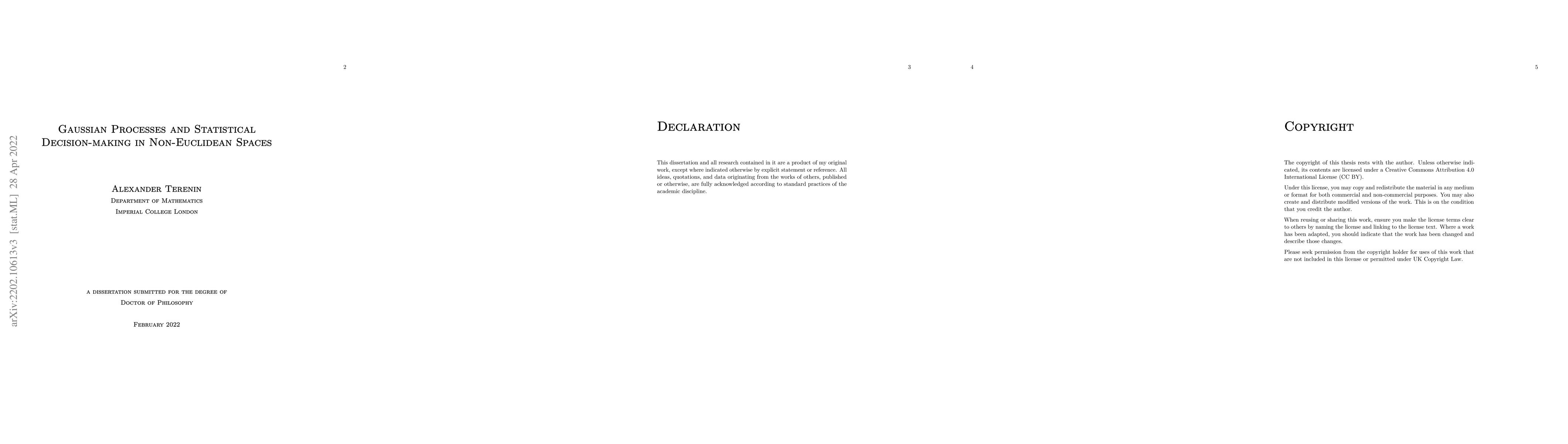 Thumbnail for Gaussian Processes and Statistical Decision-making in Non-Euclidean
  Spaces