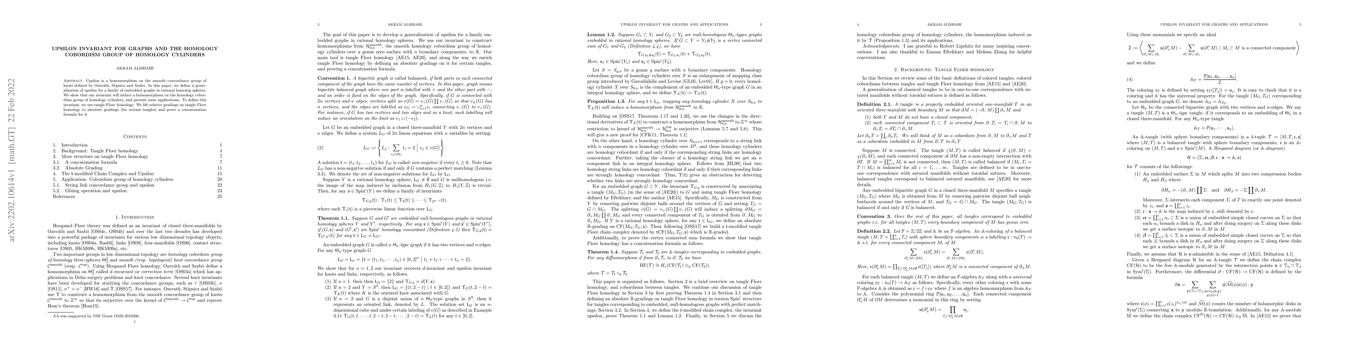 Thumbnail for Upsilon invariant for graphs and the homology cobordism group of
  homology cylinders
