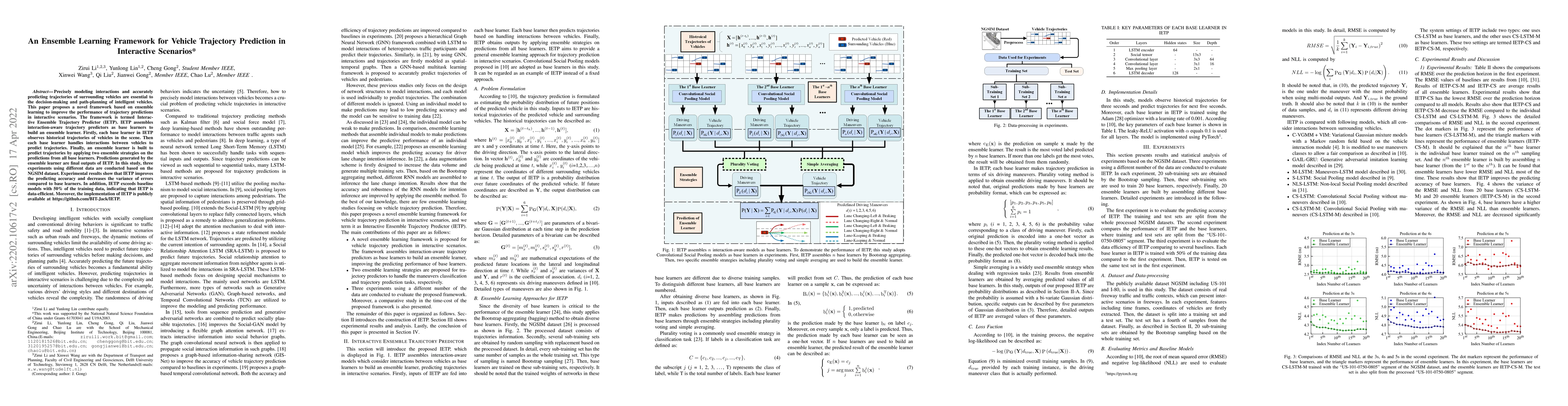 Thumbnail for An Ensemble Learning Framework for Vehicle Trajectory Prediction in
  Interactive Scenarios