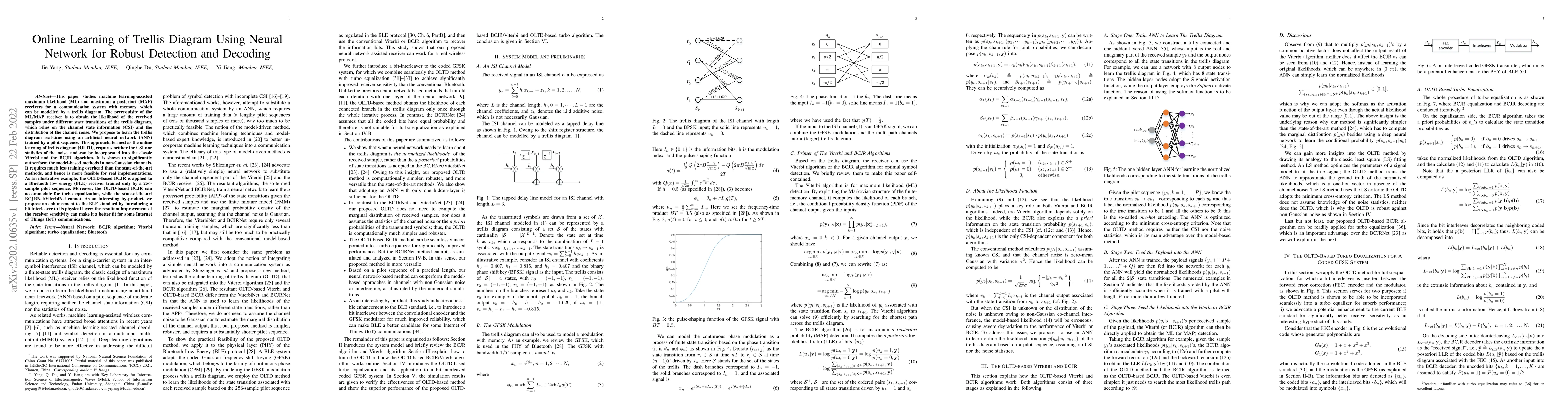 Thumbnail for Online Learning of Trellis Diagram Using Neural Network for Robust
  Detection and Decoding