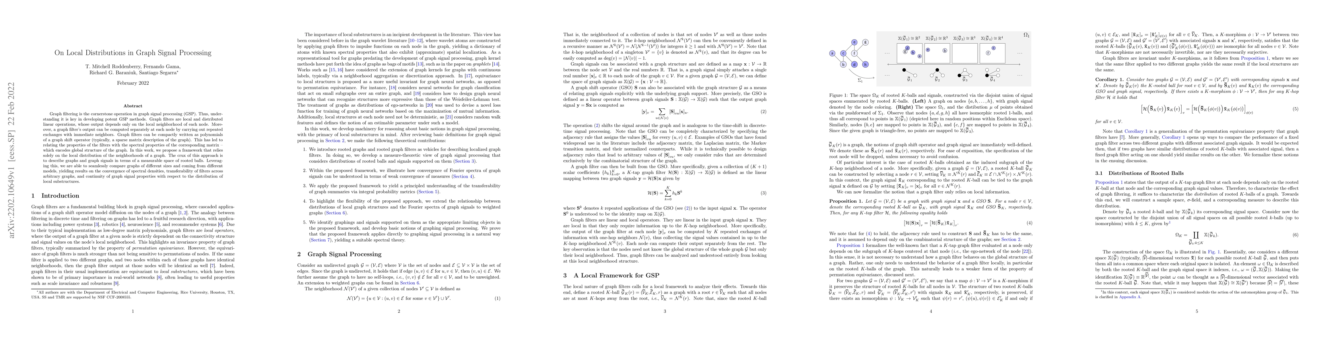 Thumbnail for On Local Distributions in Graph Signal Processing
