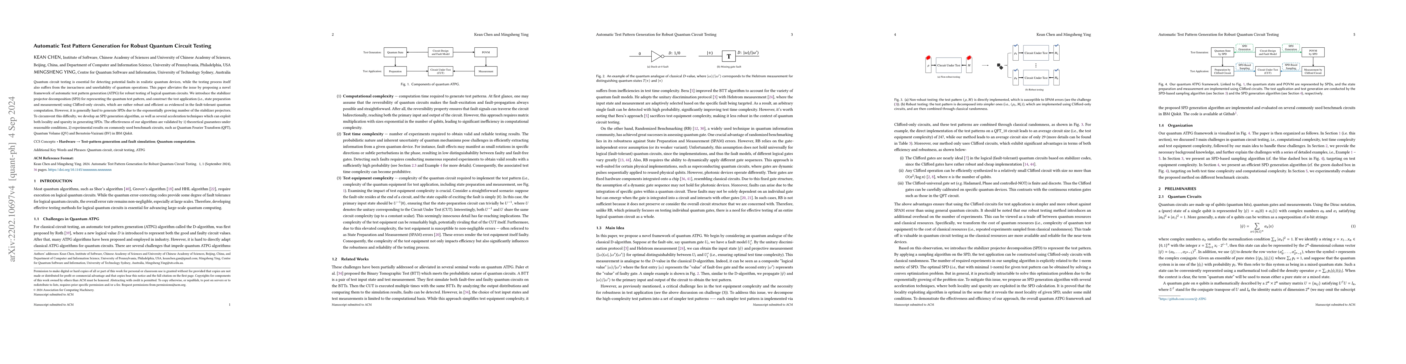 Thumbnail for Automatic Test Pattern Generation for Robust Quantum Circuit Testing