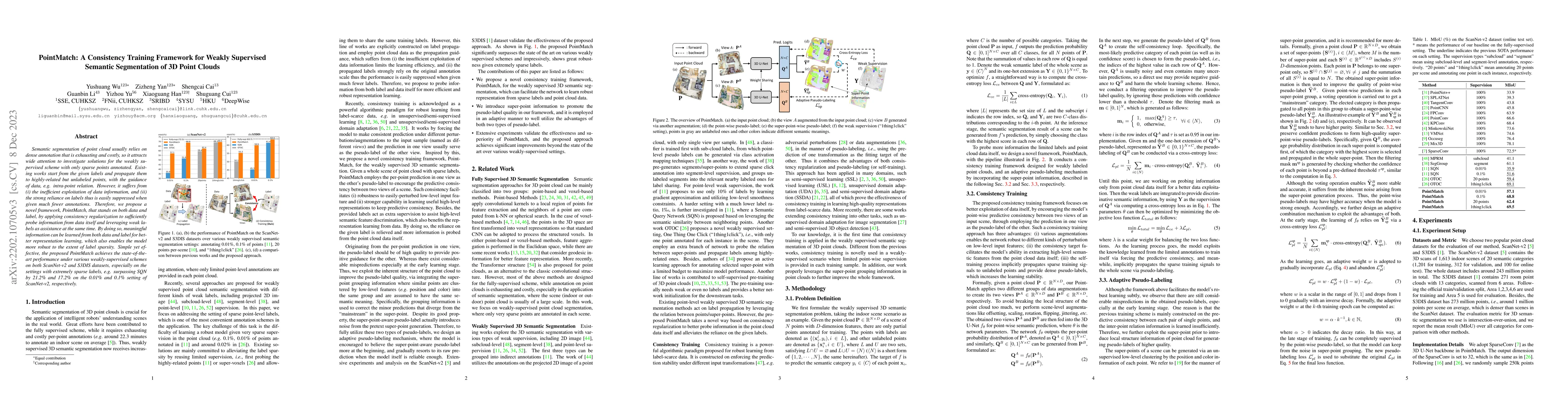 Thumbnail for PointMatch: A Consistency Training Framework for Weakly Supervised
  Semantic Segmentation of 3D Point Clouds