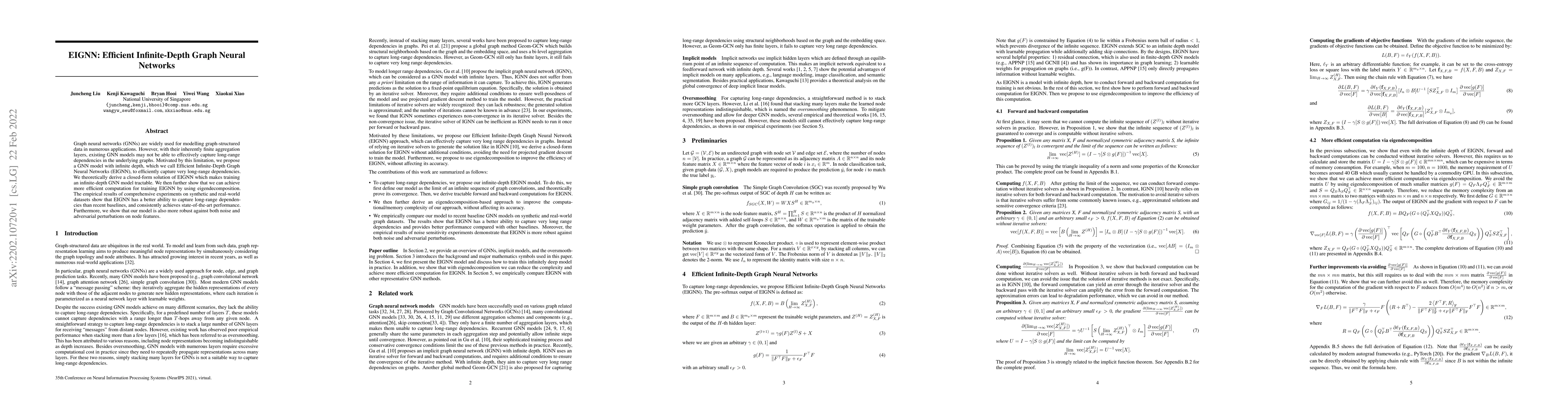Thumbnail for EIGNN: Efficient Infinite-Depth Graph Neural Networks