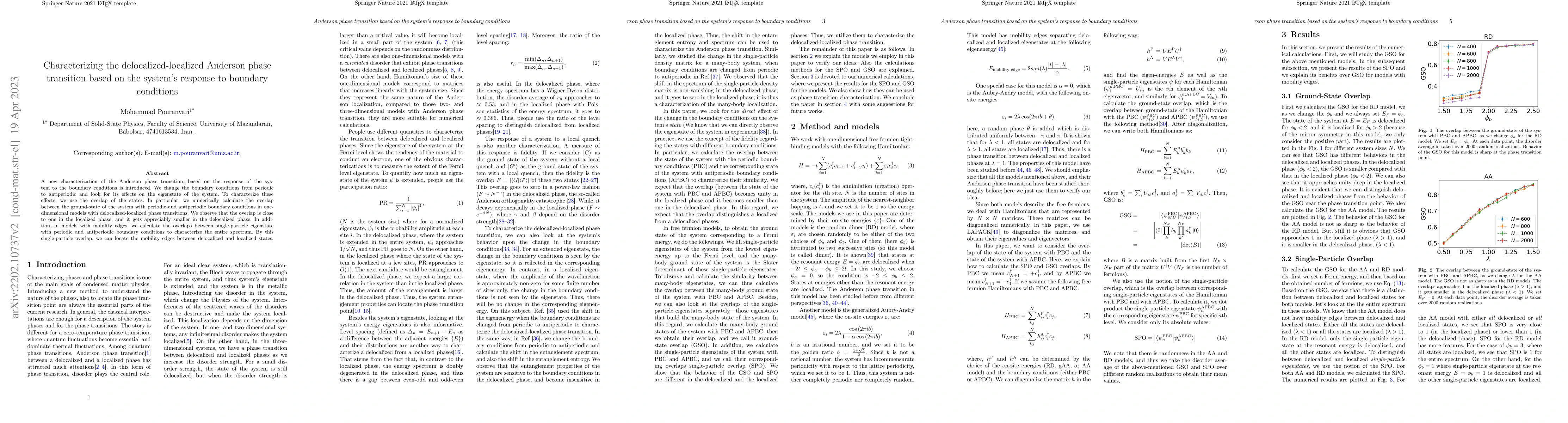 Thumbnail for Characterizing the delocalized-localized Anderson phase transition based
  on the system's response to boundary conditions