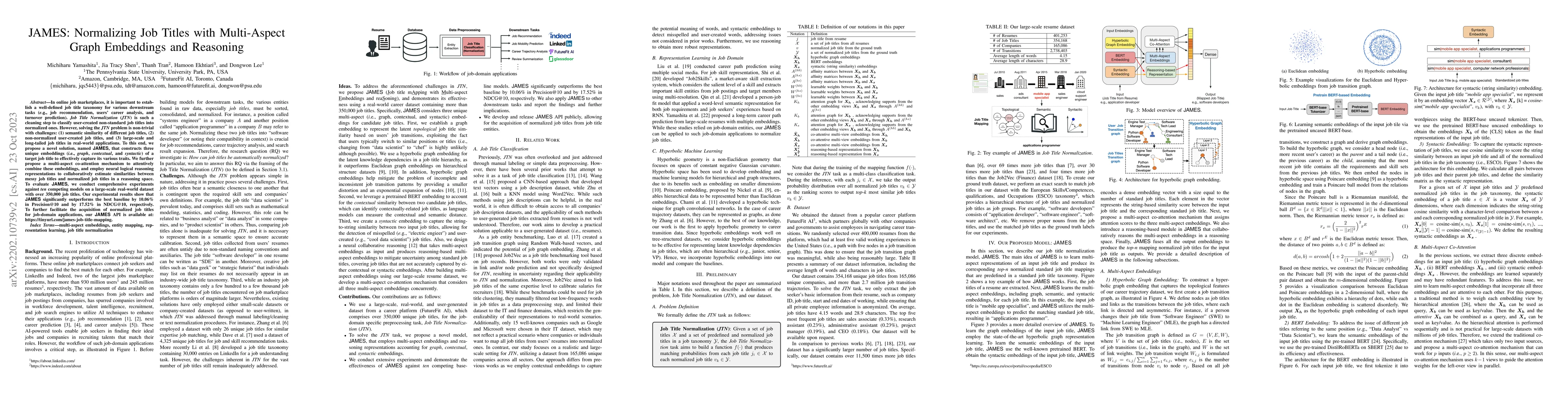 Thumbnail for JAMES: Normalizing Job Titles with Multi-Aspect Graph Embeddings and
  Reasoning
