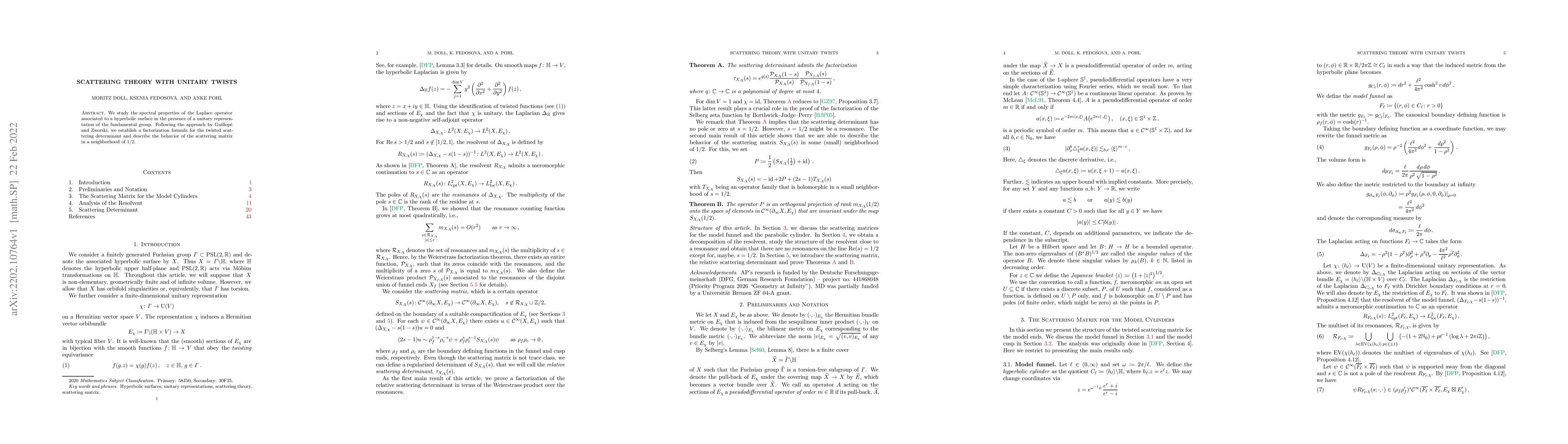 Thumbnail for Scattering Theory with Unitary Twists