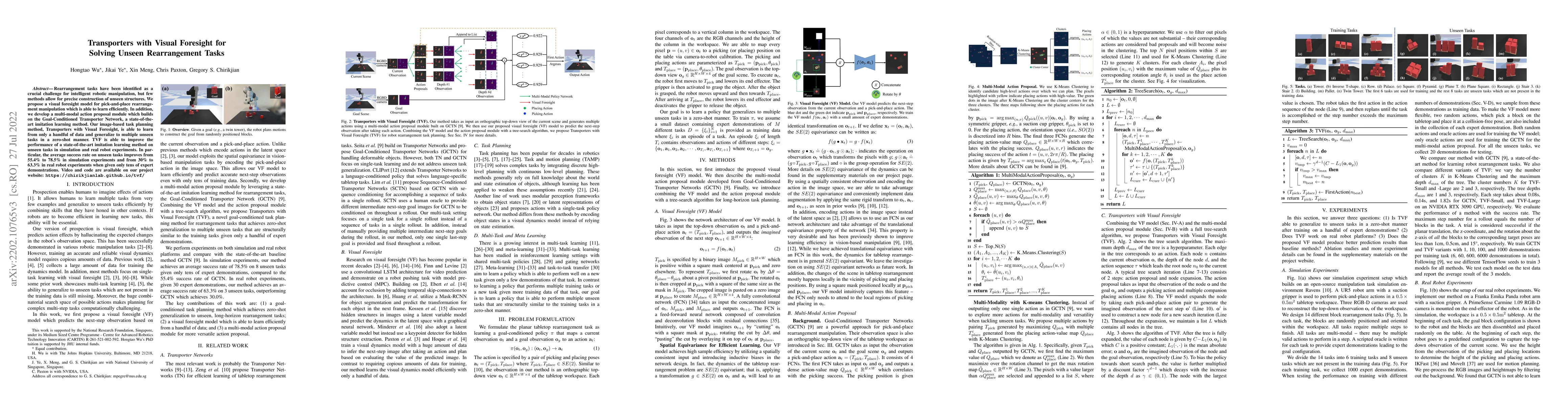 Thumbnail for Transporters with Visual Foresight for Solving Unseen Rearrangement
  Tasks
