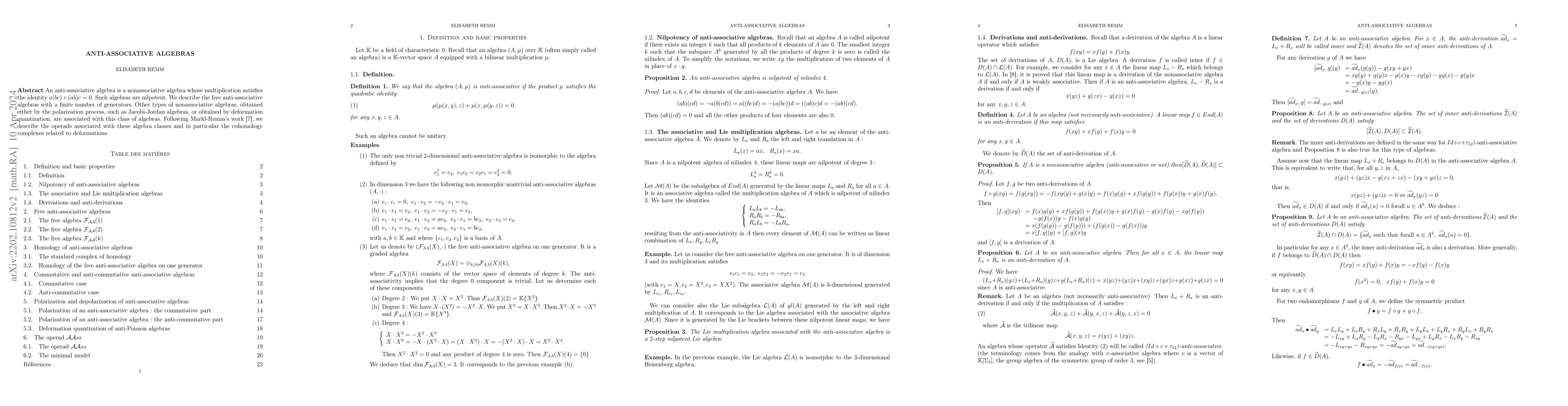 Thumbnail for Anti-associative algebras