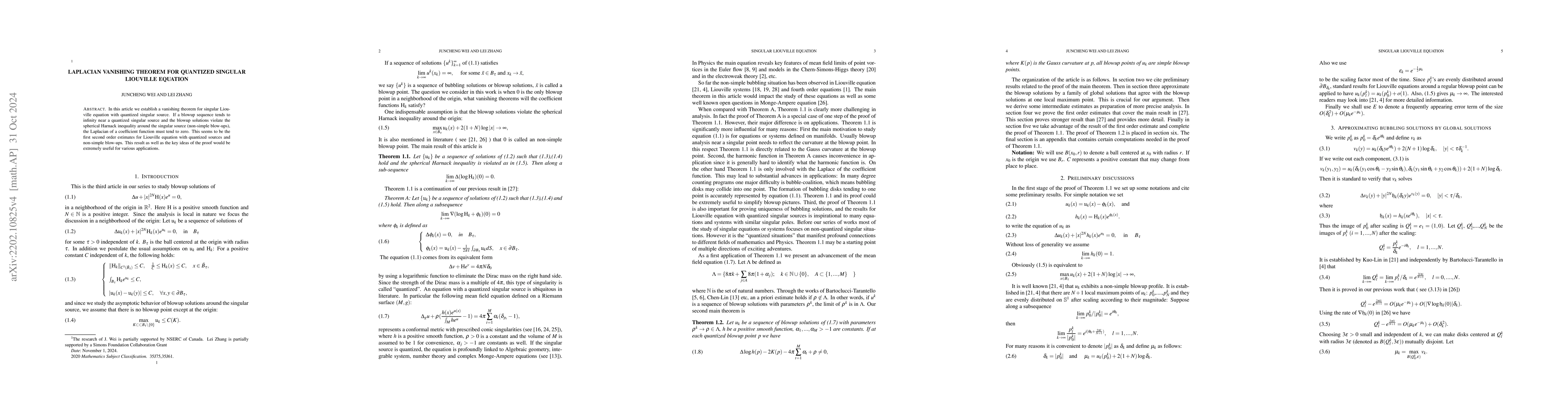 Thumbnail for Laplacian Vanishing Theorem for Quantized Singular Liouville Equation