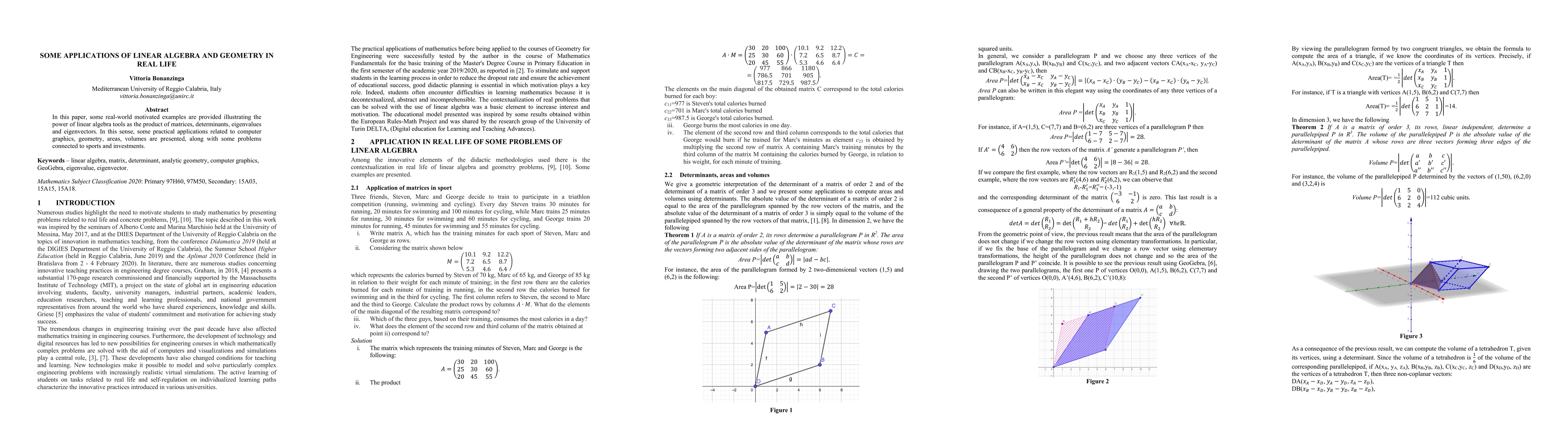 Thumbnail for Some applications of linear algebra and geometry in real life