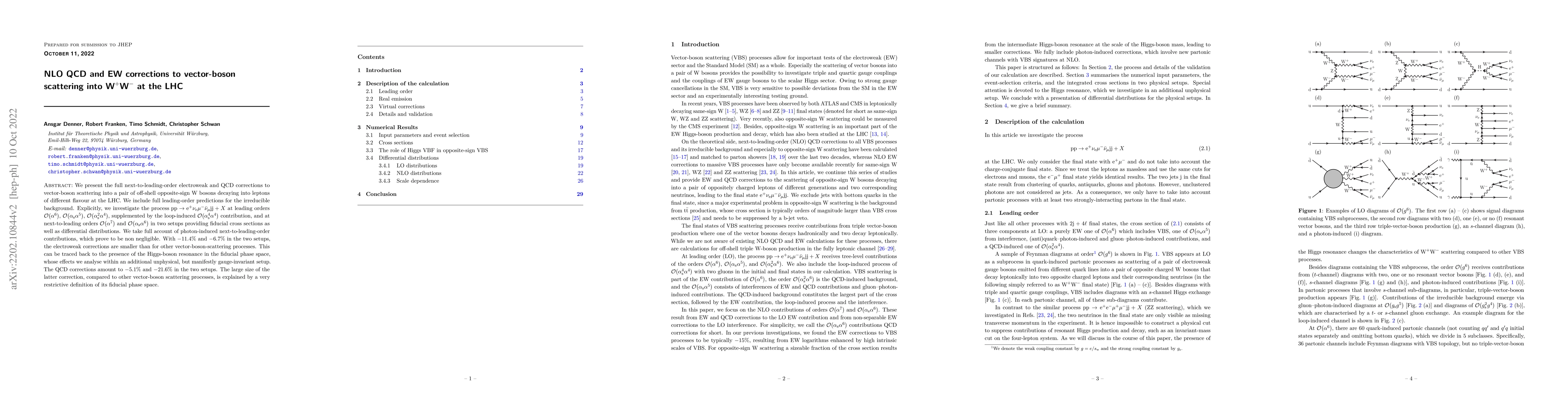 Thumbnail for NLO QCD and EW corrections to vector-boson scattering into $\rm W^+W^-$
  at the LHC