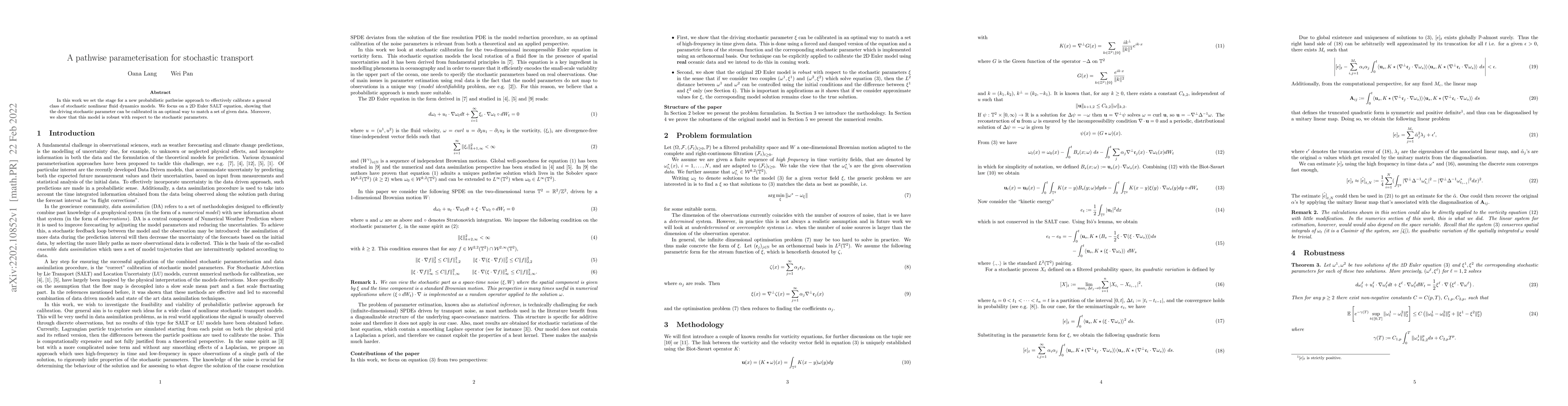 Thumbnail for A pathwise parameterisation for stochastic transport