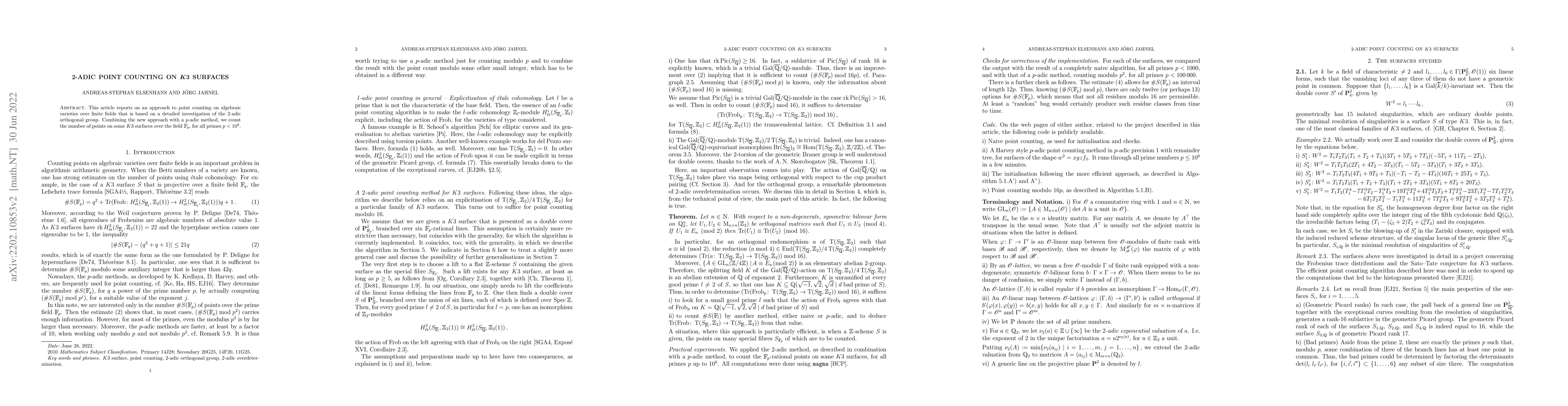 Thumbnail for 2-adic point counting on $K3$ surfaces