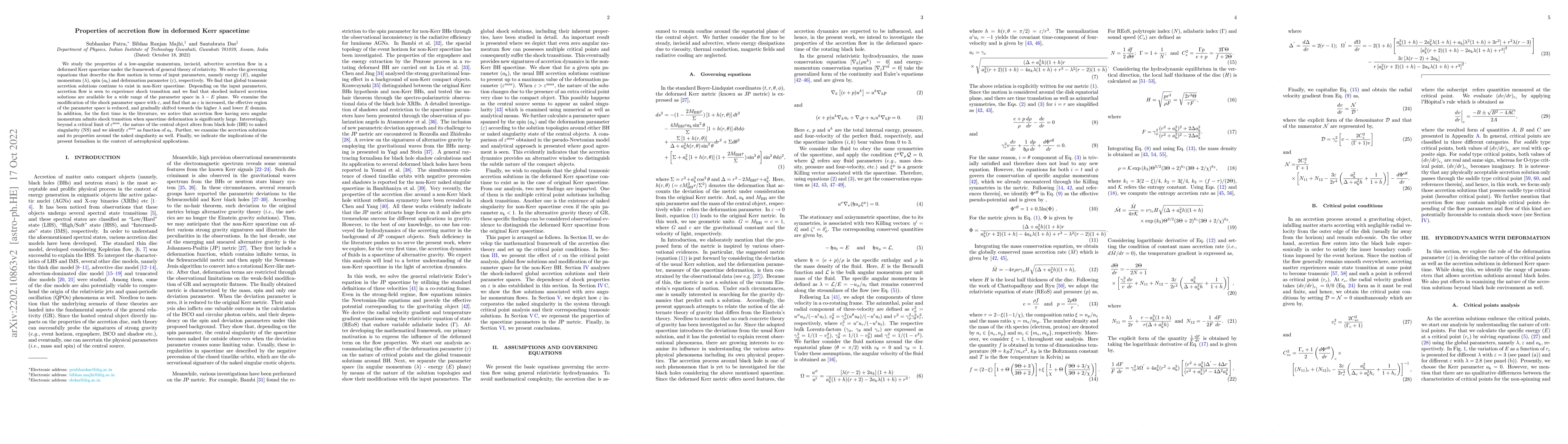 Thumbnail for Properties of accretion flow in deformed Kerr spacetime