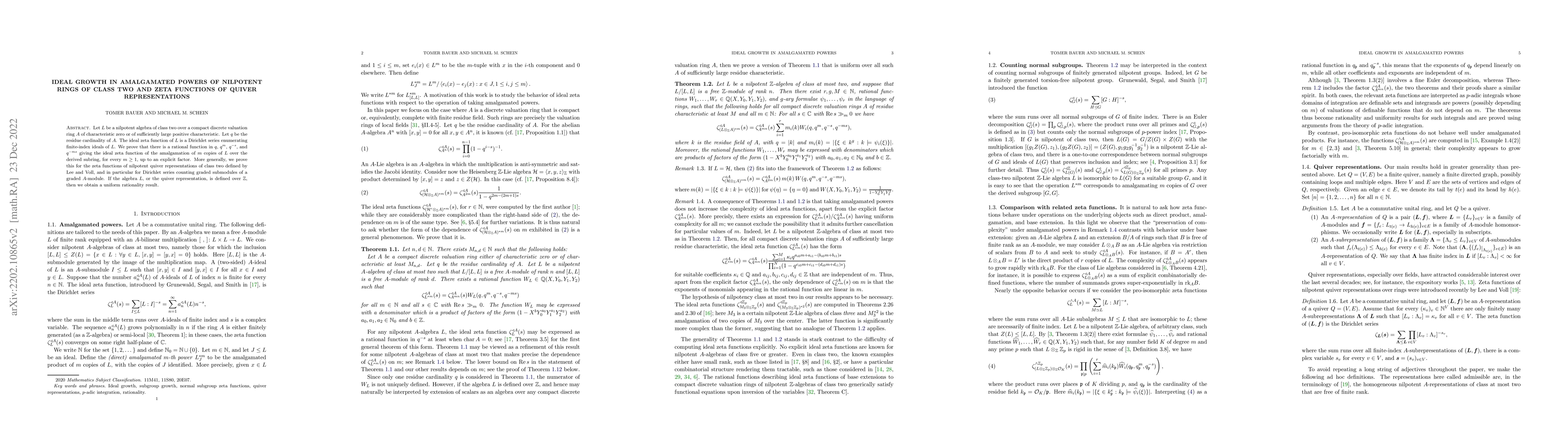 Thumbnail for Ideal growth in amalgamated powers of nilpotent rings of class two and
  zeta functions of quiver representations