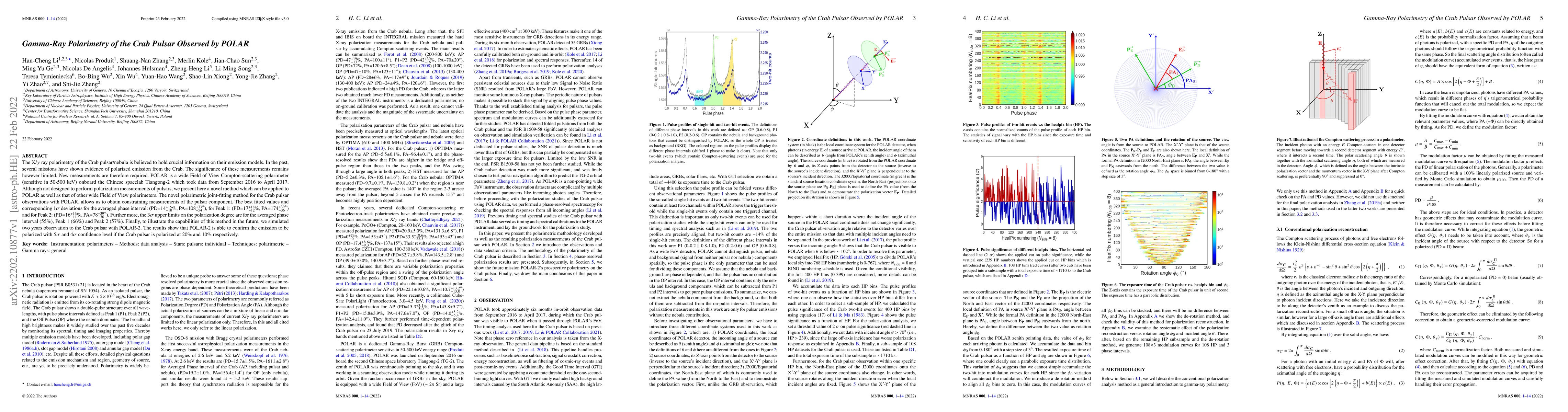 Thumbnail for Gamma-Ray Polarimetry of the Crab Pulsar Observed by POLAR
