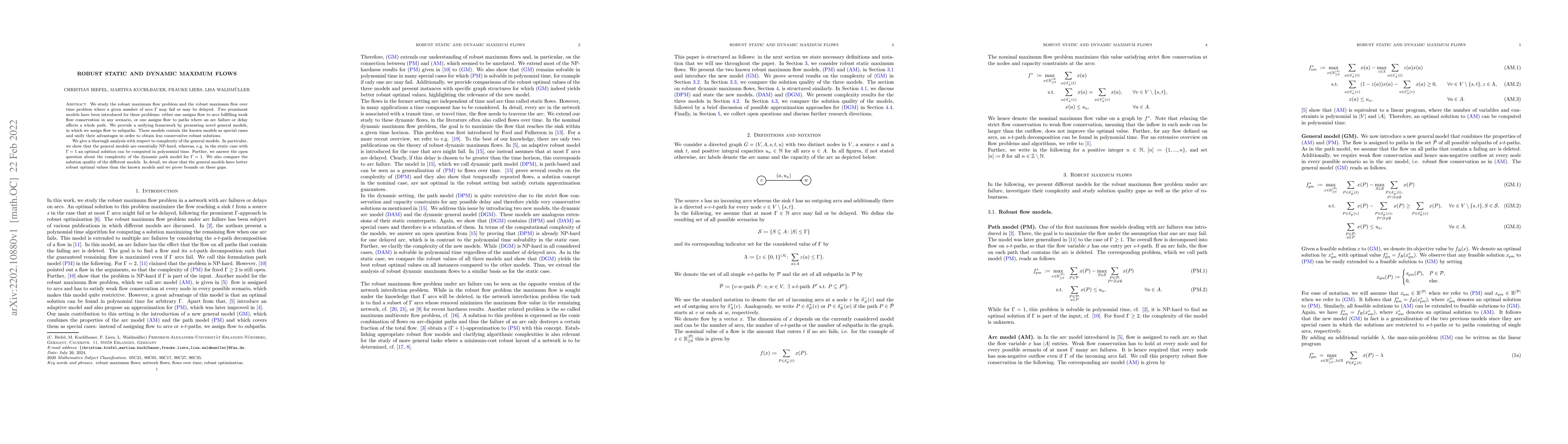 Thumbnail for Robust static and dynamic maximum flows