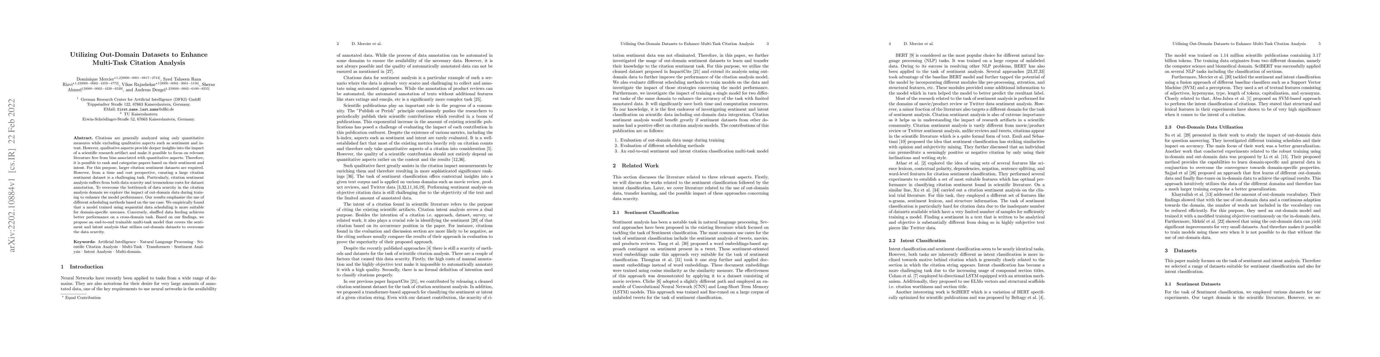 Thumbnail for Utilizing Out-Domain Datasets to Enhance Multi-Task Citation Analysis