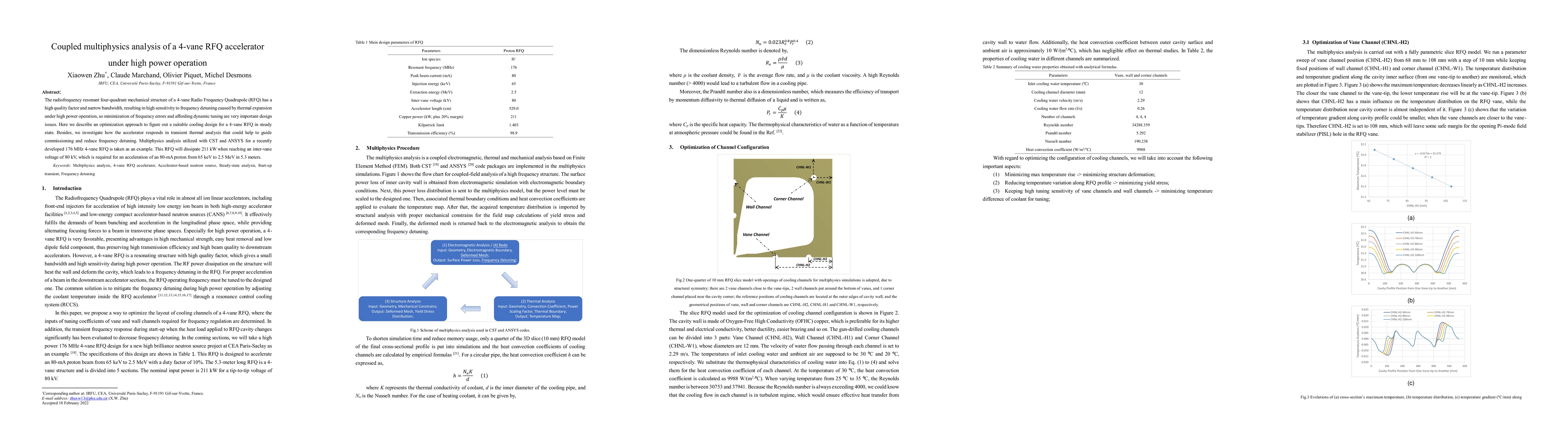 Thumbnail for Coupled multiphysics analysis of a 4-vane RFQ accelerator under high
  power operation