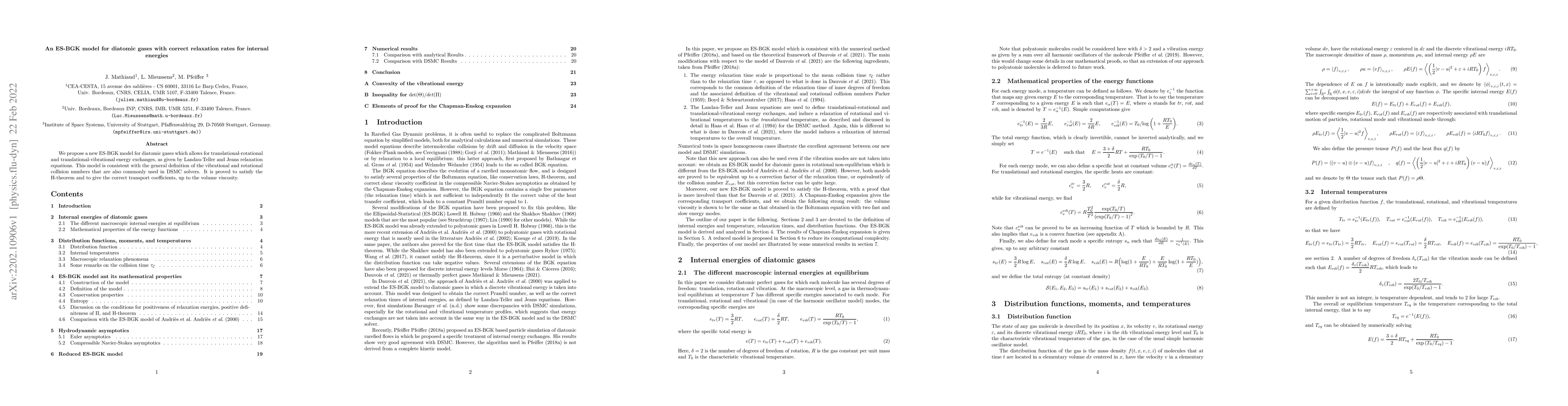 Thumbnail for An ES-BGK model for diatomic gases with correct relaxation rates for
  internal energies