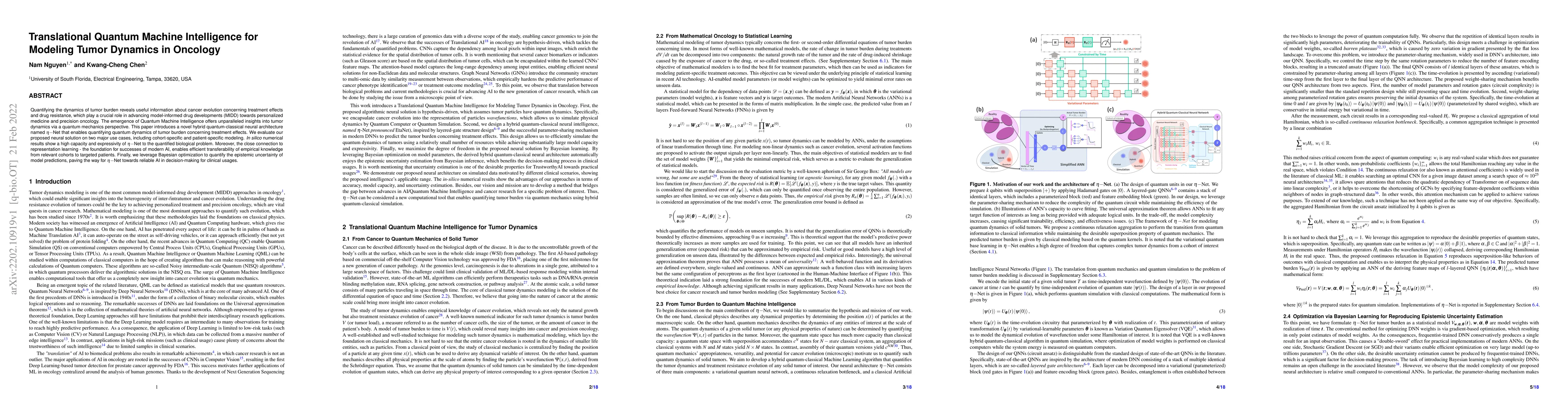 Thumbnail for Translational Quantum Machine Intelligence for Modeling Tumor Dynamics
  in Oncology