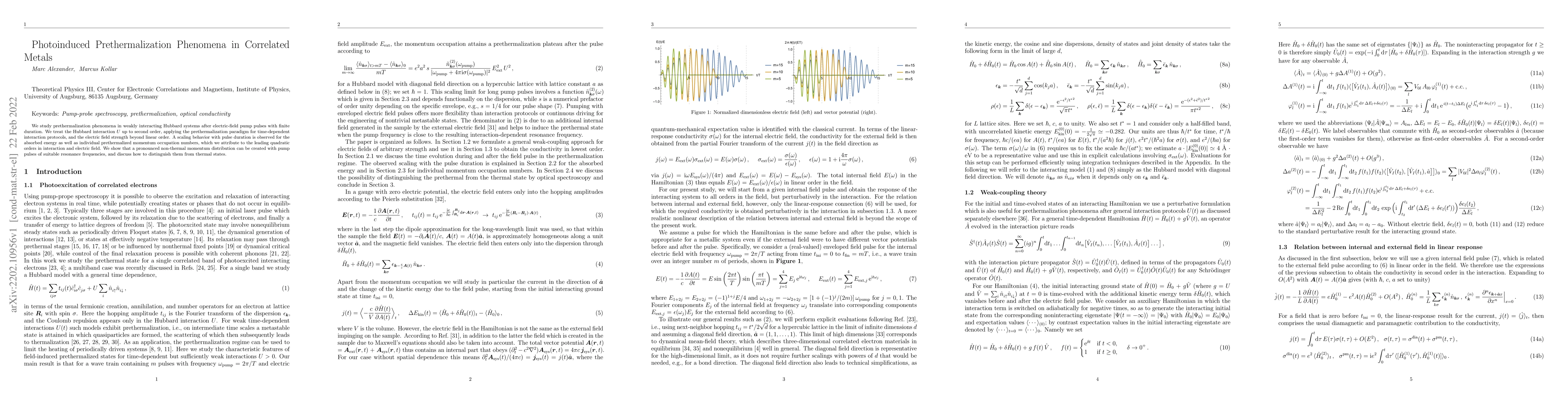 Thumbnail for Photoinduced prethermalization phenomena in correlated metals