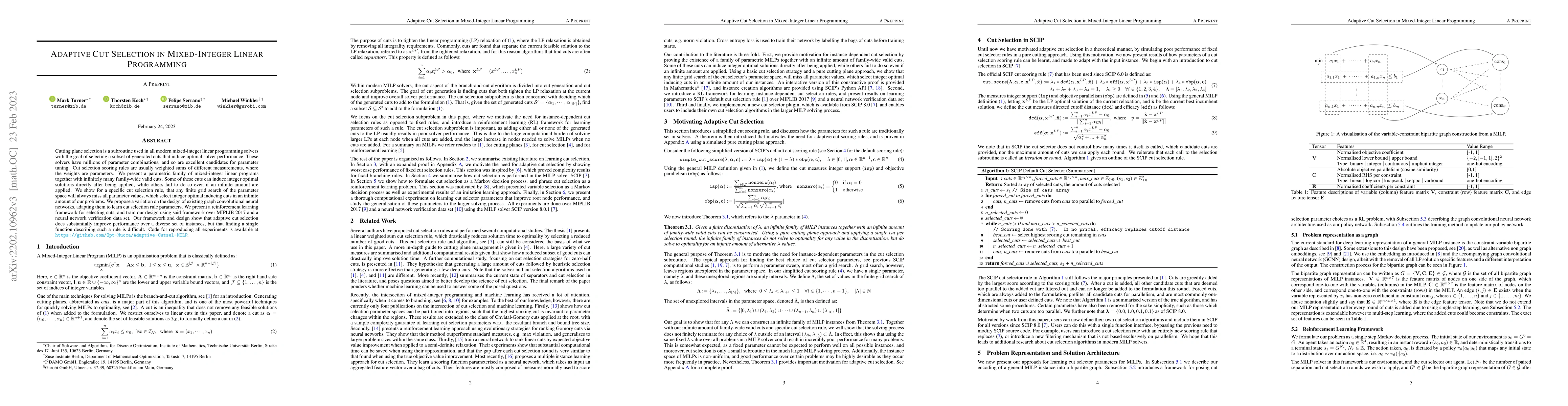 Thumbnail for Adaptive Cut Selection in Mixed-Integer Linear Programming