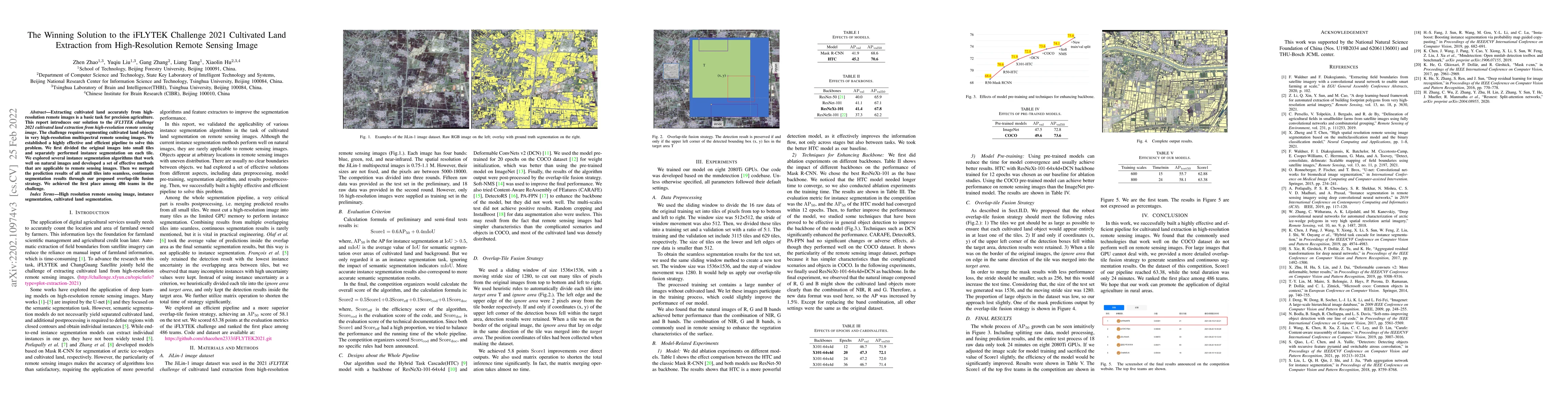 Thumbnail for The Winning Solution to the iFLYTEK Challenge 2021 Cultivated Land
  Extraction from High-Resolution Remote Sensing Image