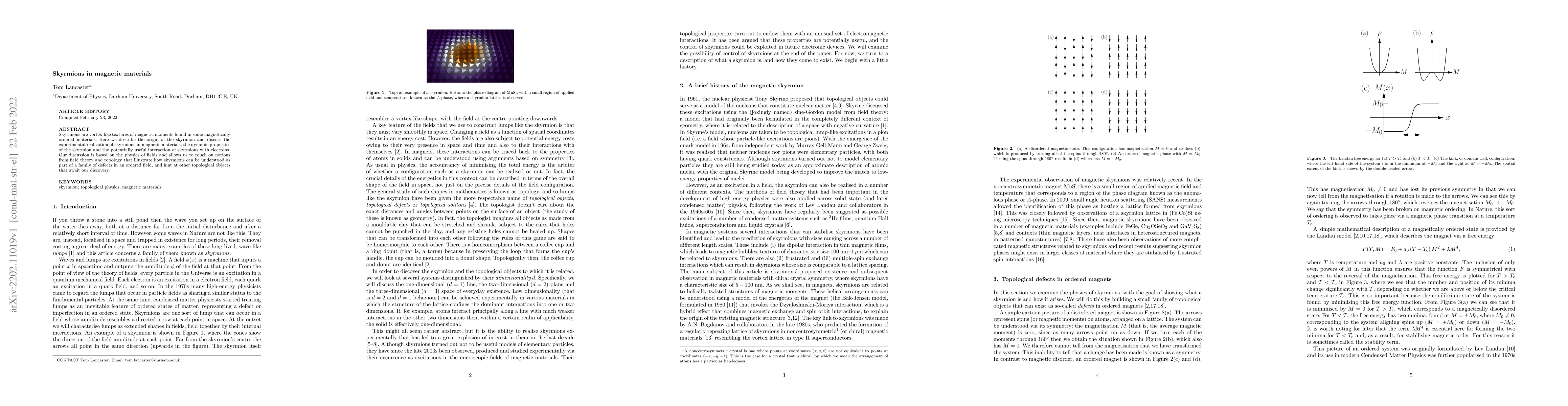Thumbnail for Skyrmions in magnetic materials