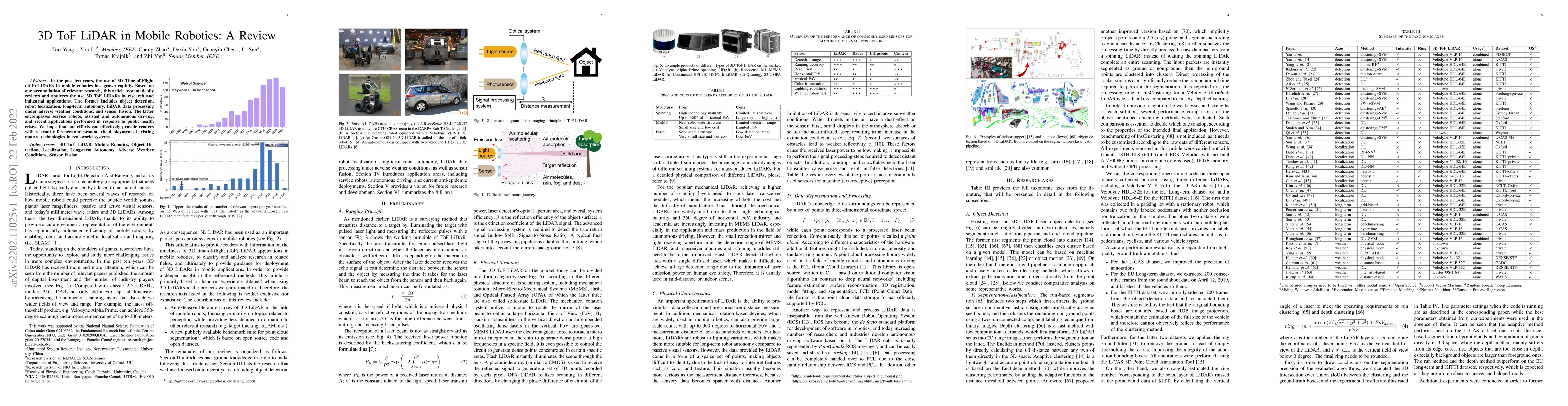 Thumbnail for 3D ToF LiDAR in Mobile Robotics: A Review