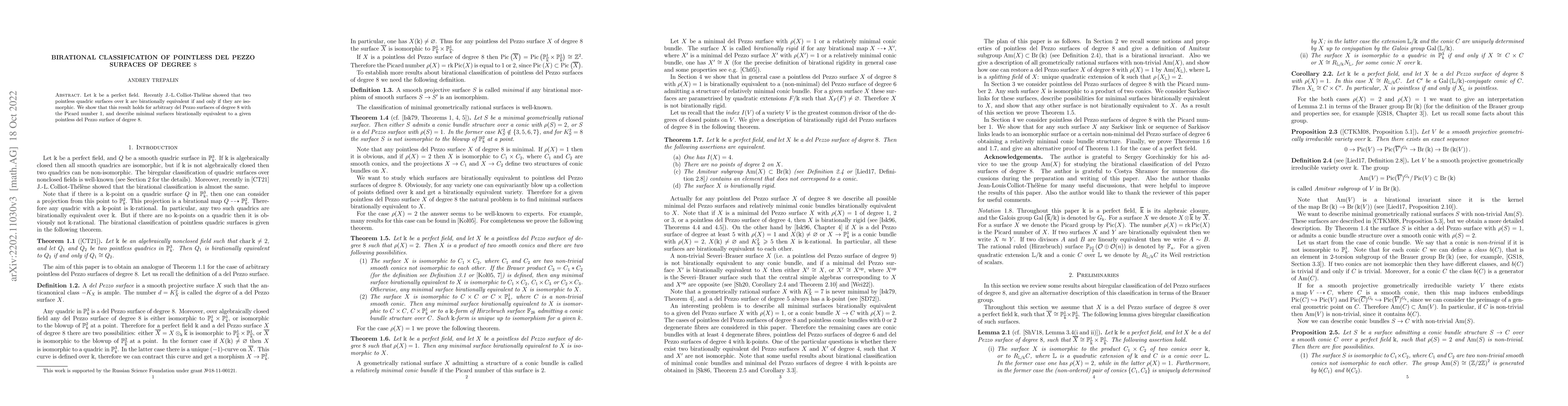 Thumbnail for Birational classification of pointless del Pezzo surfaces of degree 8