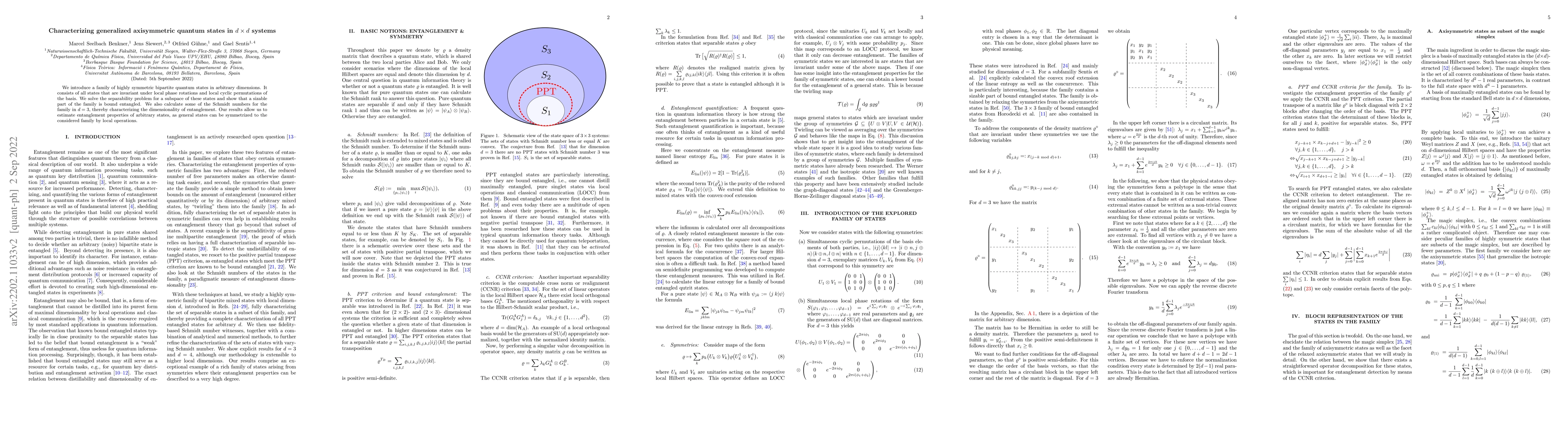 Thumbnail for Characterizing generalized axisymmetric quantum states in $d\times d$
  systems