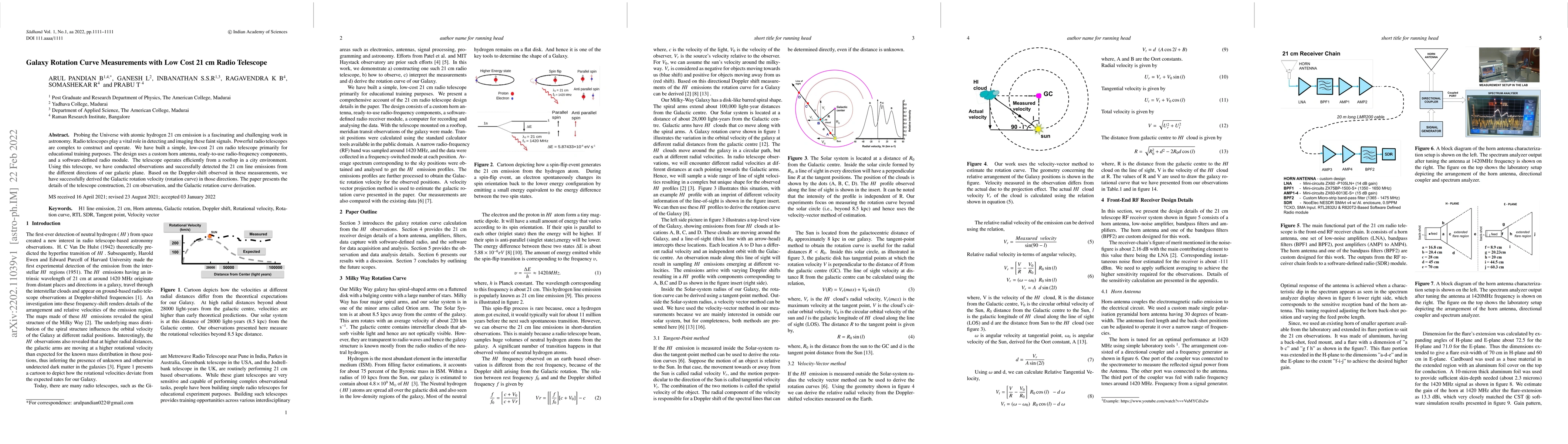Thumbnail for Galaxy Rotation Curve Measurements with Low Cost 21 cm Radio Telescope