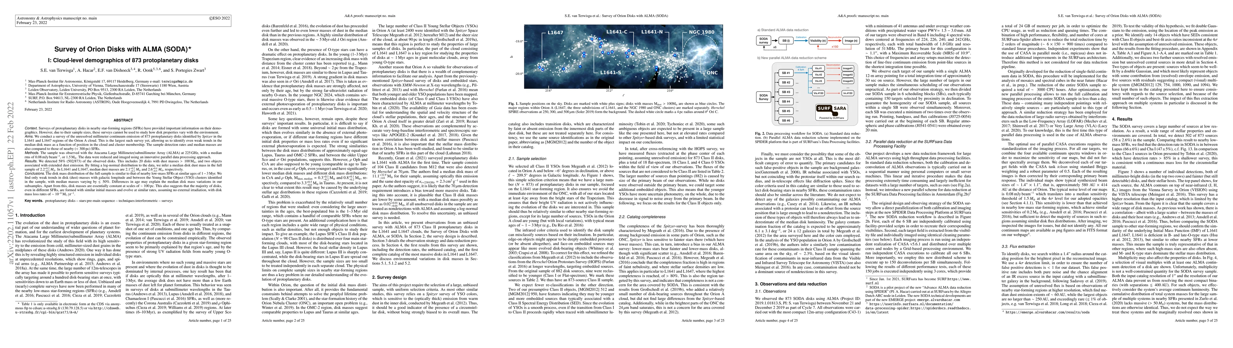 Thumbnail for Survey of Orion Disks with ALMA (SODA) I: Cloud-level demographics of
  873 protoplanetary disks