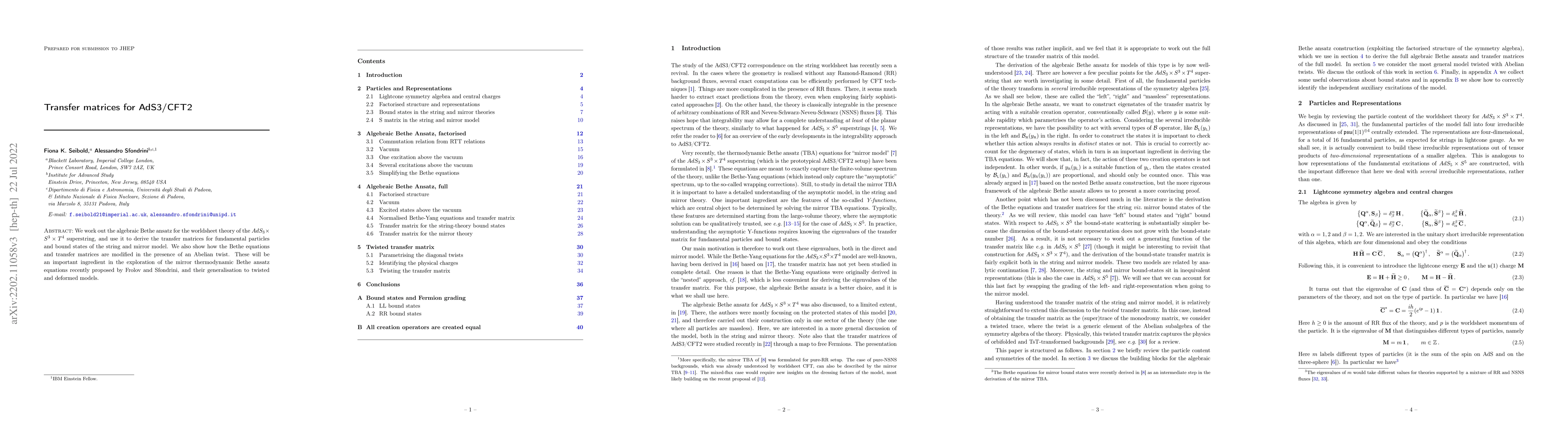 Thumbnail for Transfer matrices for AdS3/CFT2