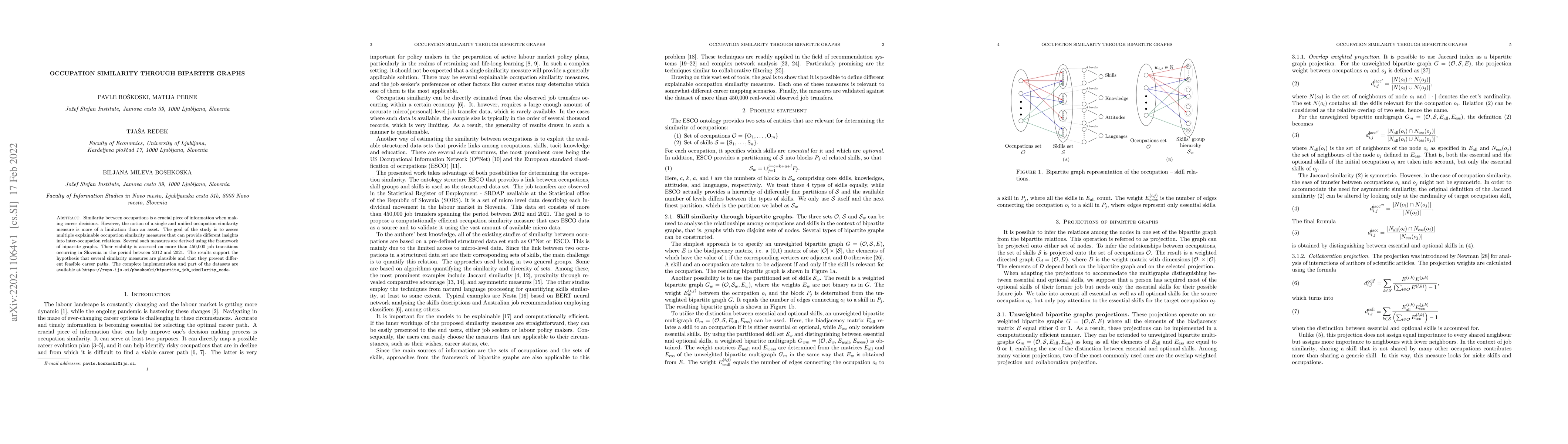 Thumbnail for Occupation similarity through bipartite graphs