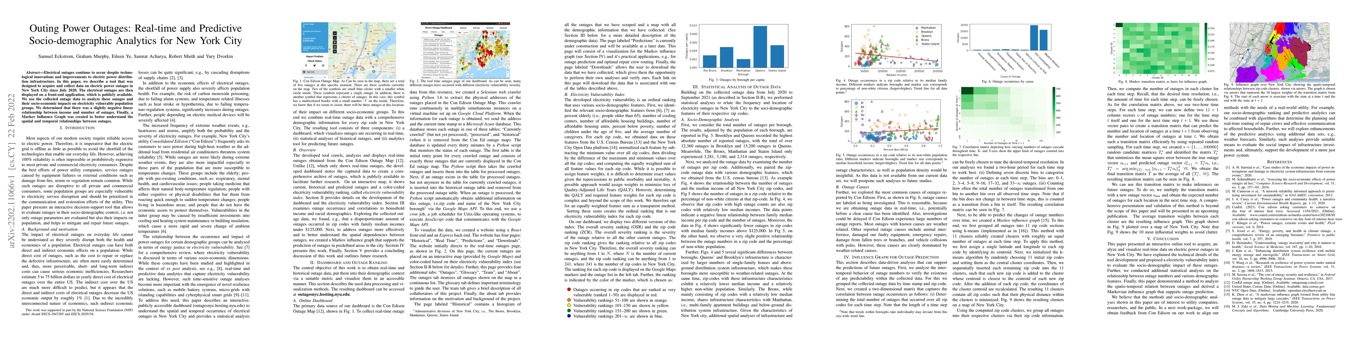 Thumbnail for Outing Power Outages: Real-time and Predictive Socio-demographic
  Analytics for New York City
