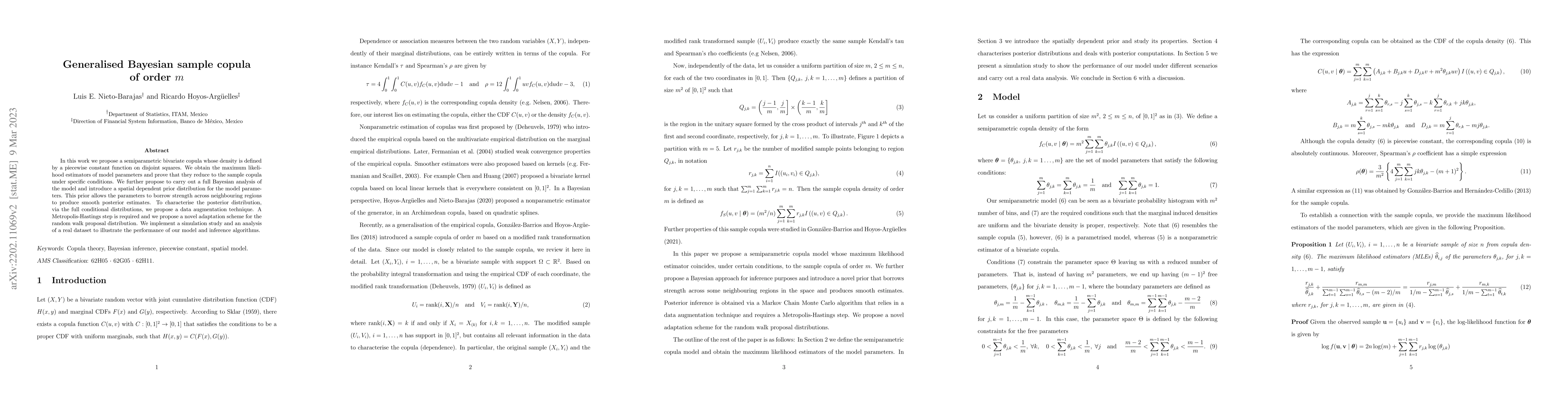 Thumbnail for Generalised bayesian sample copula of order $m$