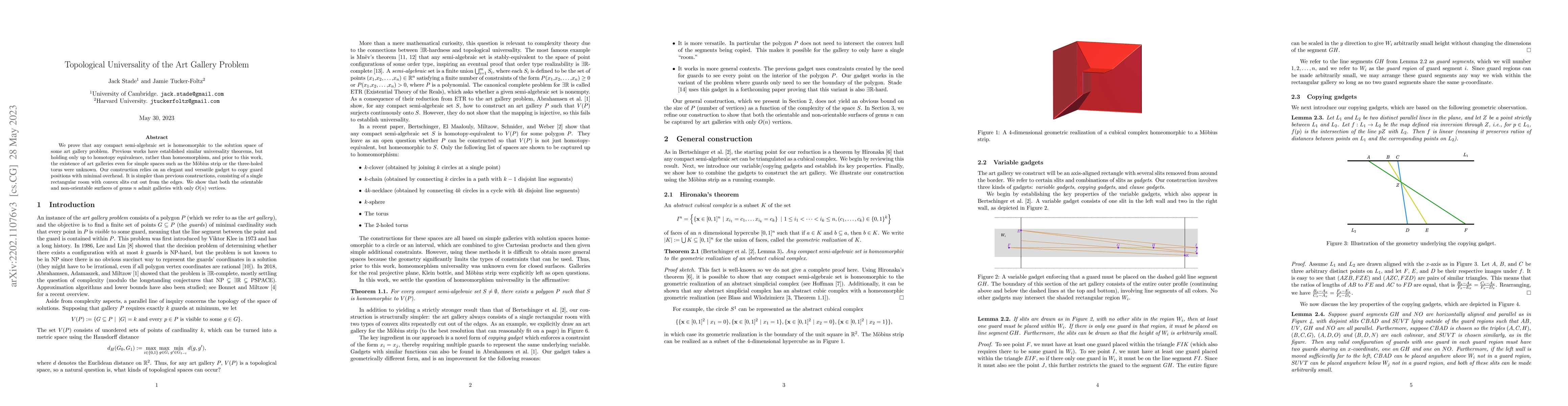 Thumbnail for Topological Universality of the Art Gallery Problem