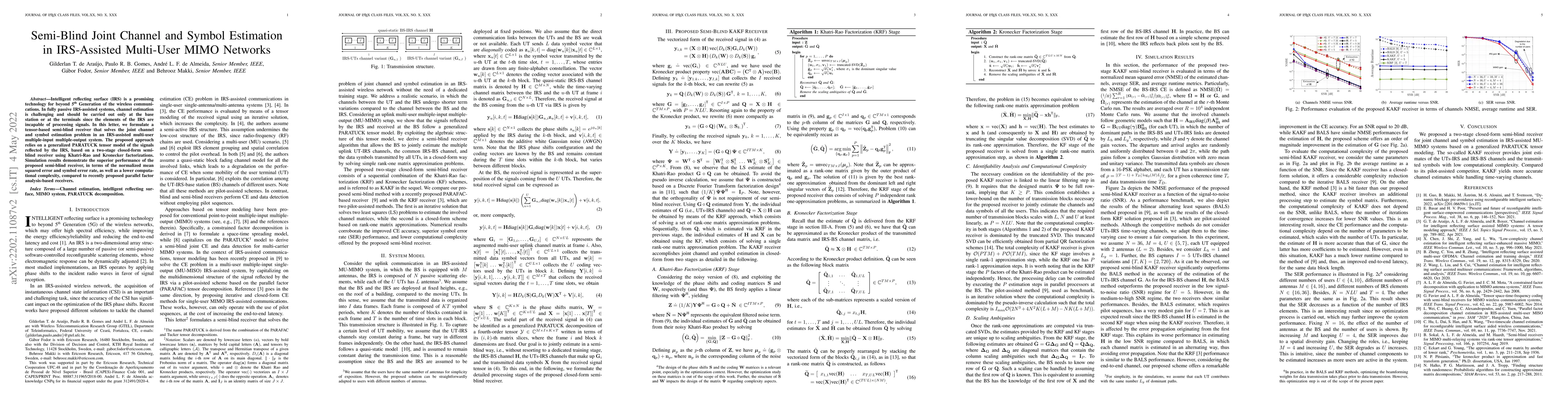 Thumbnail for Semi-Blind Joint Channel and Symbol Estimation in IRS-Assisted
  Multi-User MIMO Networks