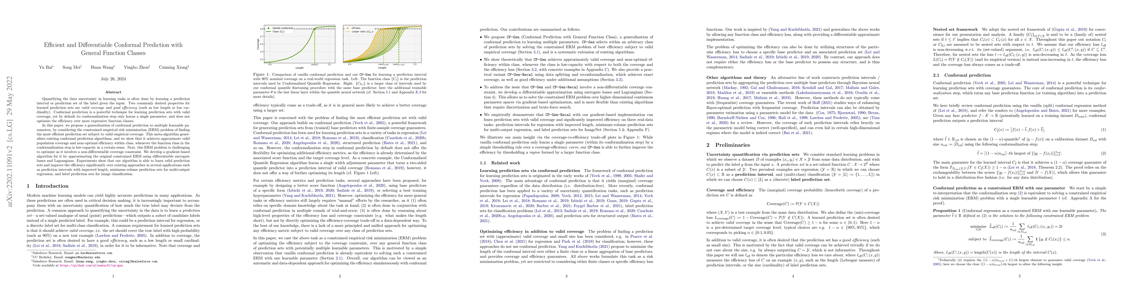 Thumbnail for Efficient and Differentiable Conformal Prediction with General Function
  Classes