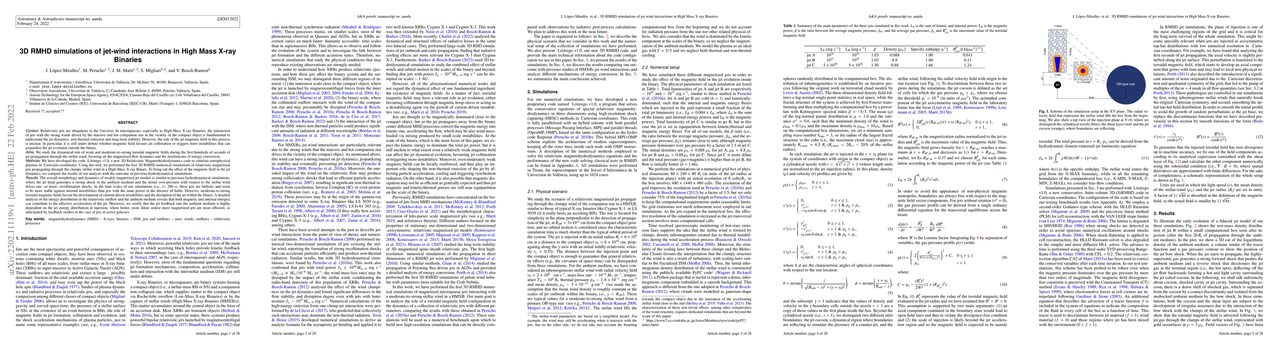 Thumbnail for 3D RMHD simulations of jet-wind interactions in High Mass X-ray Binaries