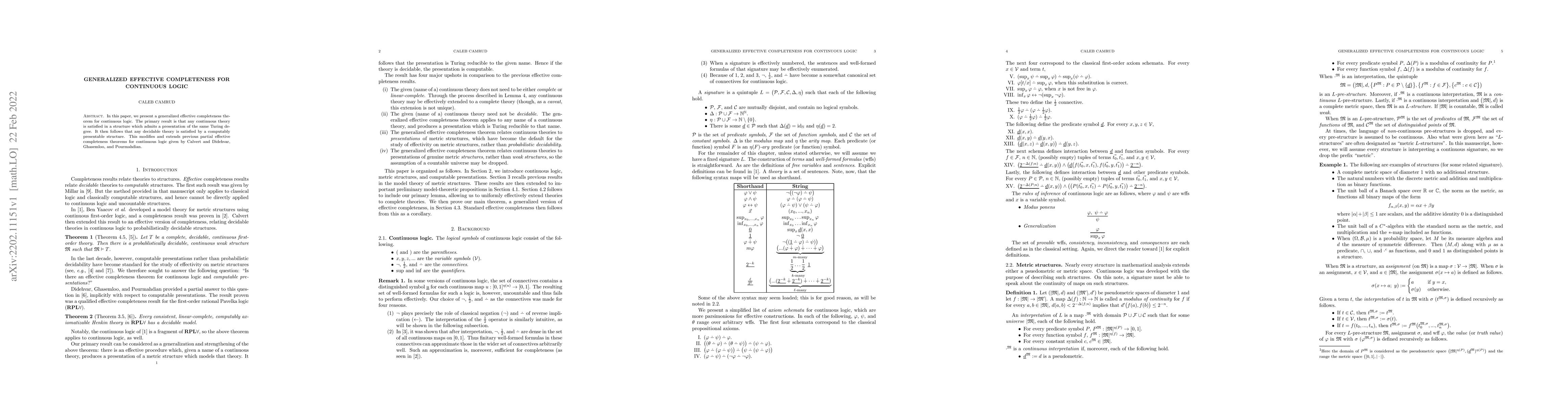 Thumbnail for Generalized effective completeness for continuous logic