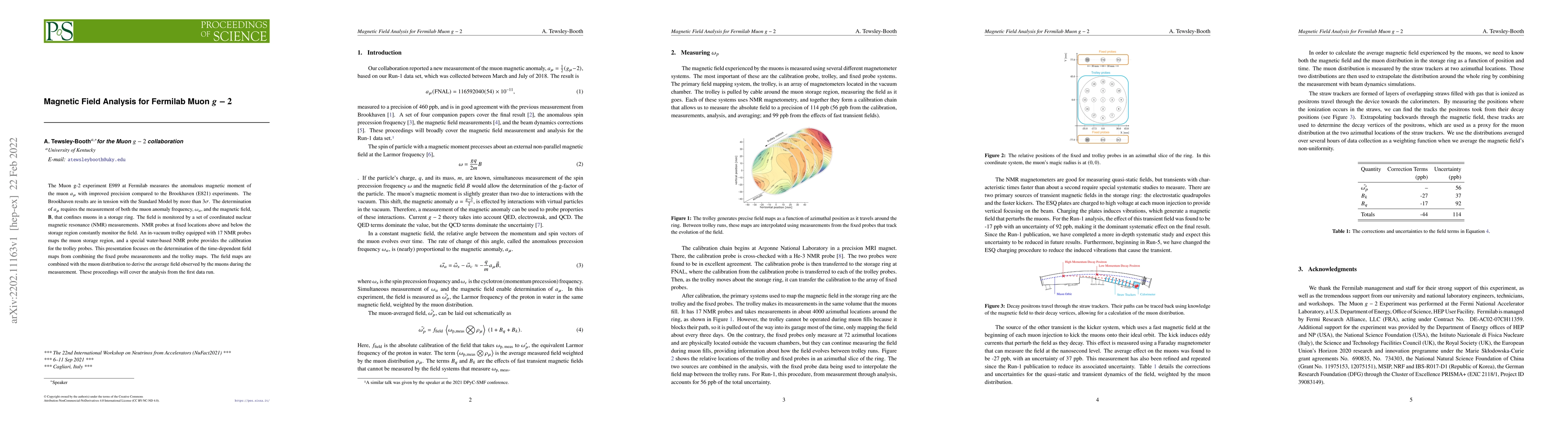 Thumbnail for Magnetic Field Analysis for Fermilab Muon $g-2$